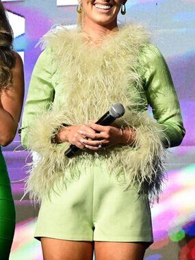 Gigi Feather Blouse in Pistachio